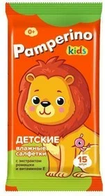 Влажные салфетки Pamperino №15 Kids детские с ромашкой и витамином Е mix 72785 (108шт/кор)