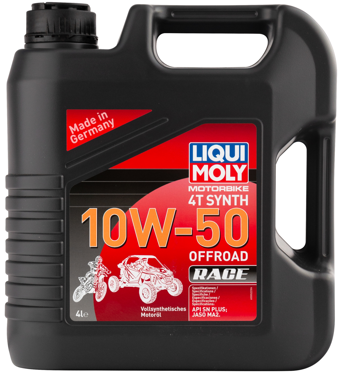 Синтетическое моторное масло для 4-тактных мотоциклов Motorbike 4T Synth Offroad Race 10W50 (4л) LIQUI MOLY