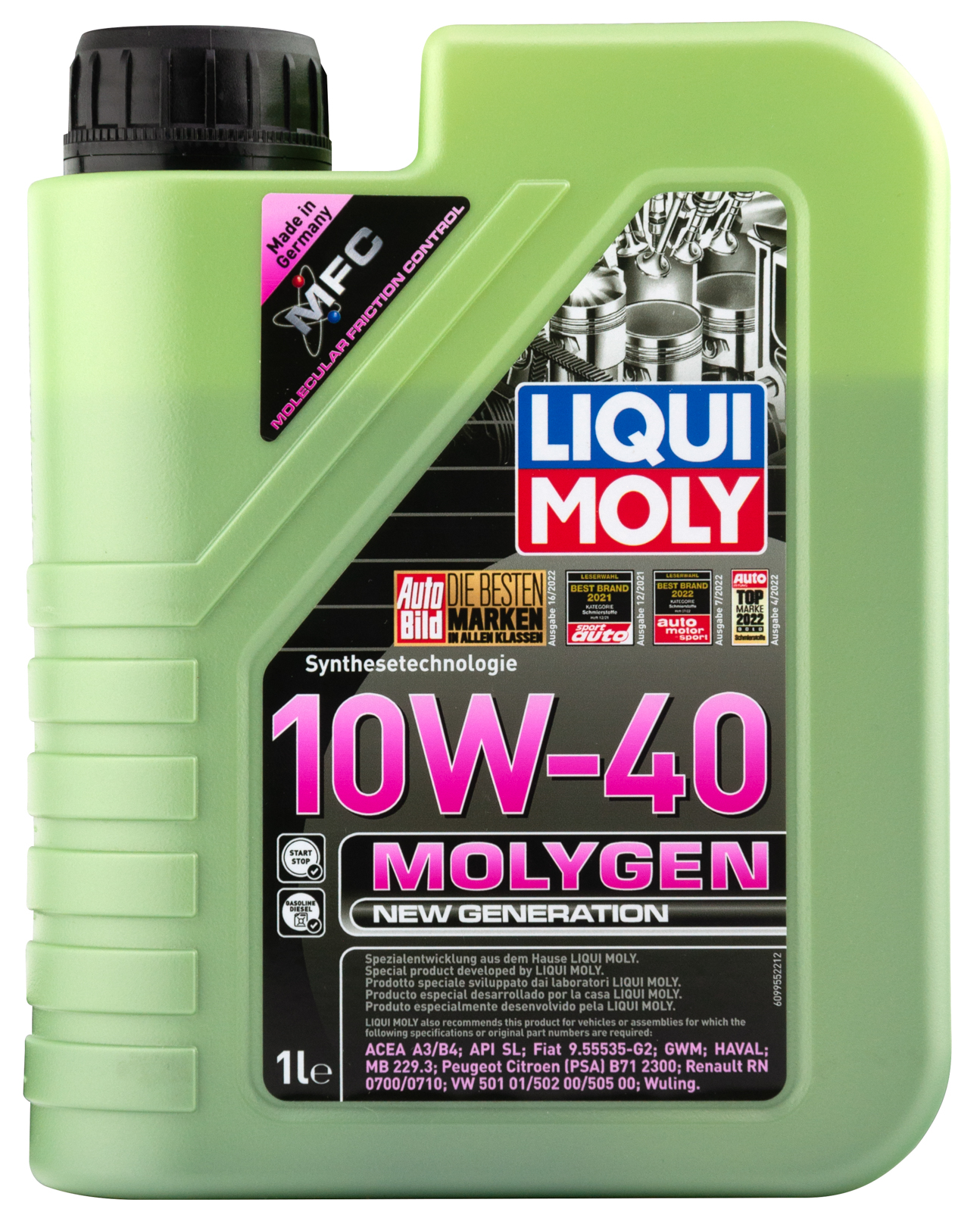 Синтетическое моторное масло Molygen New Generation 10W40 (1л)