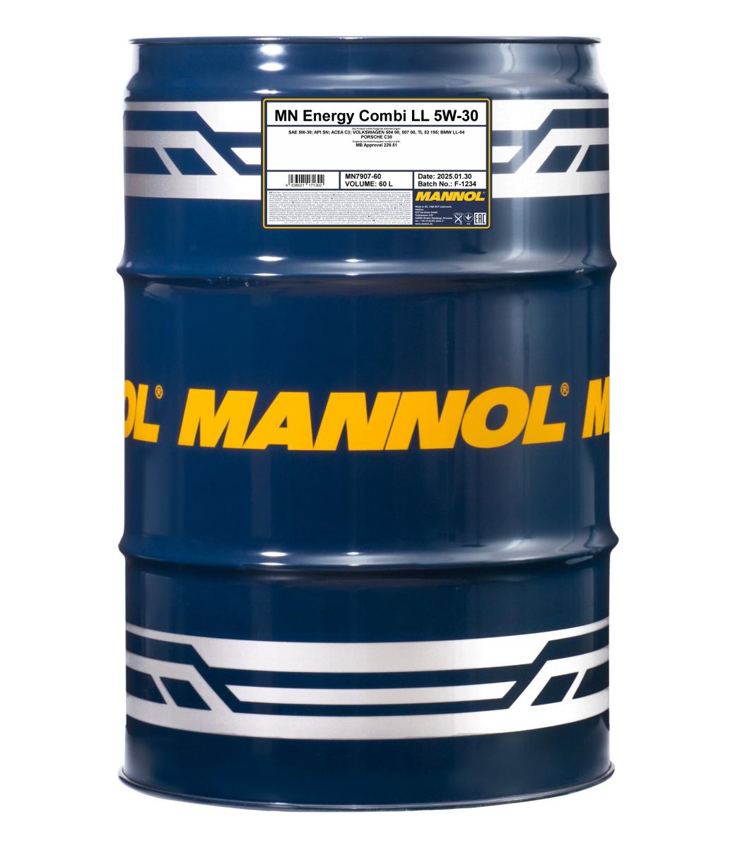 7907-060 масло мот.синт. Energy Combi LL 5W/30 (60л) MANNOL; API SN, ACEA C/504.00/507.00