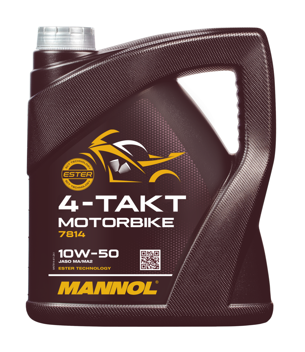 7814-004 масло мот.синт. для мотоциклов 4-Takt Motorbike 10W50 (4л) MANNOL; API SN JASO MA/MA2