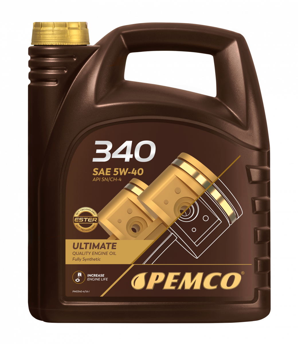 Масло моторное синтетическое универсальное всесезонное 340 SAE 5W-40 (4л) Pemco