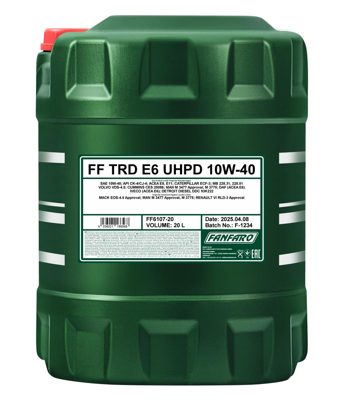 6107-020 Масло моторное синтетическое TRD E6 UHPD 10W-40 SAE 10W-40 (20л.) FANFARO
