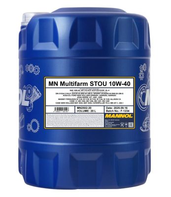 2502-020 масло мот.п/синт. Multifarm Stou SAE 10W40 (20л) MANNOL