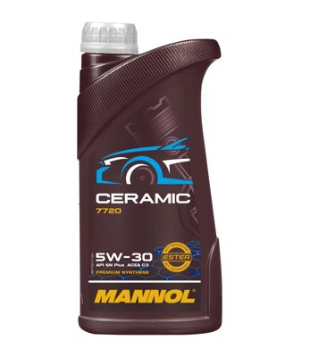 7720-001 масло мот.синт. Ceramic 5W/30 (1л) MANNOL; API SN Plus ACEA C3