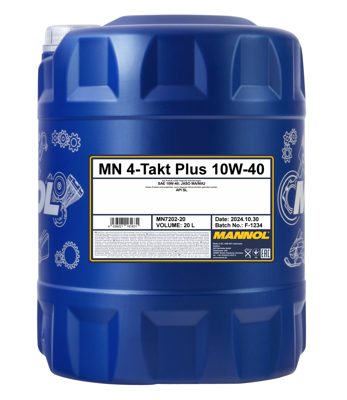 7202-020 масло мот.п/синт. 4-Takt Plus 10W40 (20л) MANNOL; API SL JASO MA/MA2