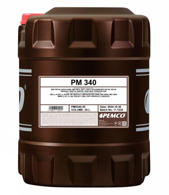 Масло моторное синтетическое универсальное всесезонное 340 SAE 5W-40 (20л) Pemco
