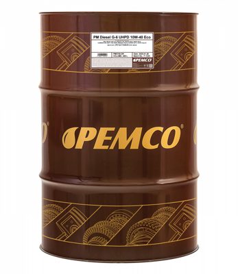 Масло моторное синтетическое универсальное всесезонное DIESEL G-6 Eco UHPD SAE 10W-40 (208л) Pemco